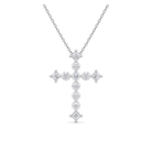 Thea Cross Lab Grown Diamond Pendant Necklace in 14K White Gold