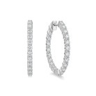 Quinn Inside-Out Hoop Lab Grown Diamond Hoop Earrings in Platinum
