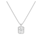 Stellaire Bezel Solitaire Lab Grown Diamond Pendant Necklace in 14K White Gold