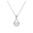 Auralie Solitaire Twist Lab Grown Diamond Pendant Necklace in 14K White Gold