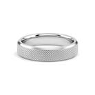 Nola Beveled Edge Knurled Lab Grown Diamond Wedding Band in 14K White Gold