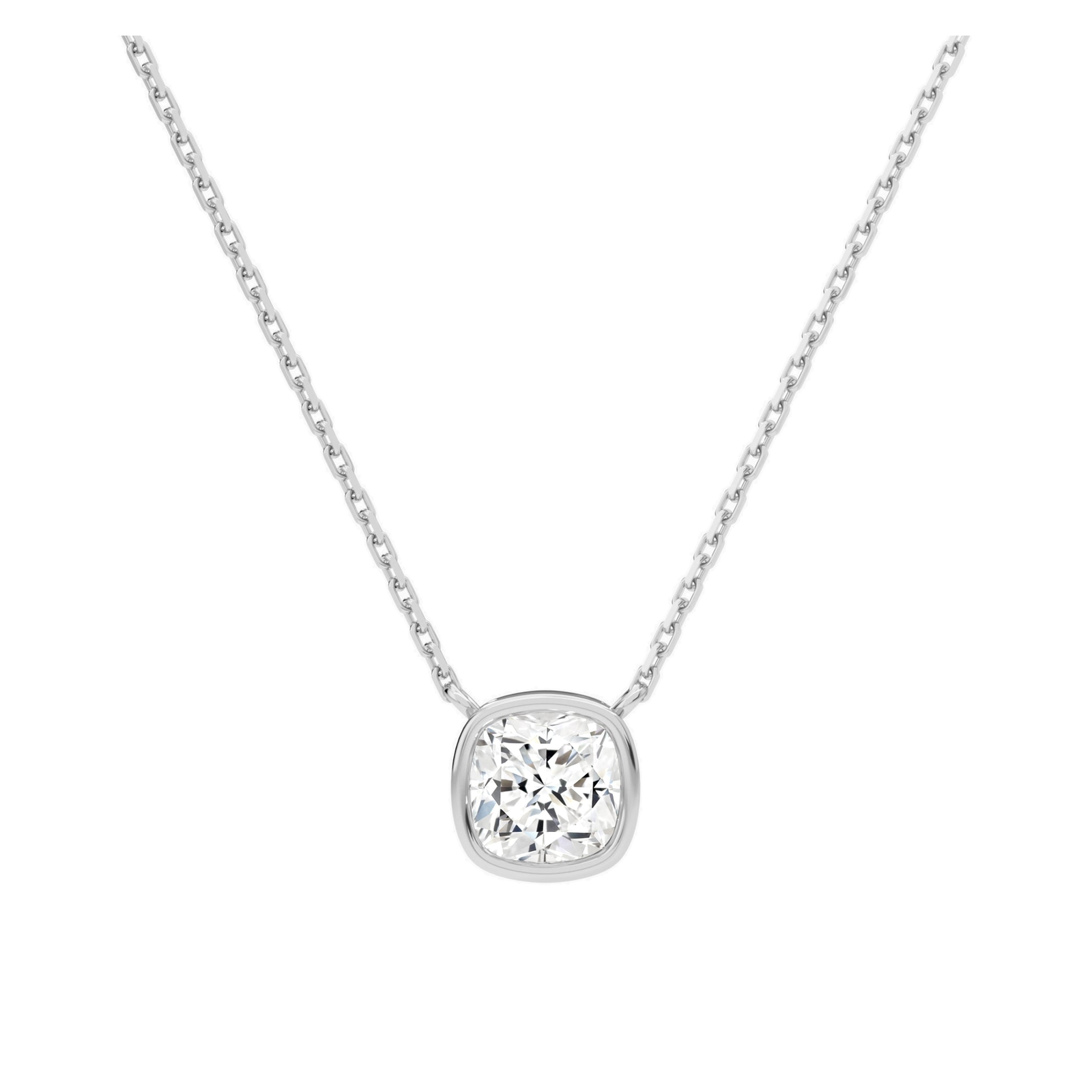 Sienna Bezel Solitaire Lab Grown Diamond Necklace in Platinum