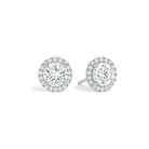 Seren Halo Lab Grown Diamond Stud Earrings in 14K White Gold