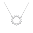 Celina Eclipse Open Circle Lab Grown Diamond Necklace in 18K White Gold