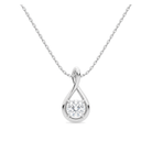Auralie Solitaire Twist Lab Grown Diamond Pendant Necklace in Platinum