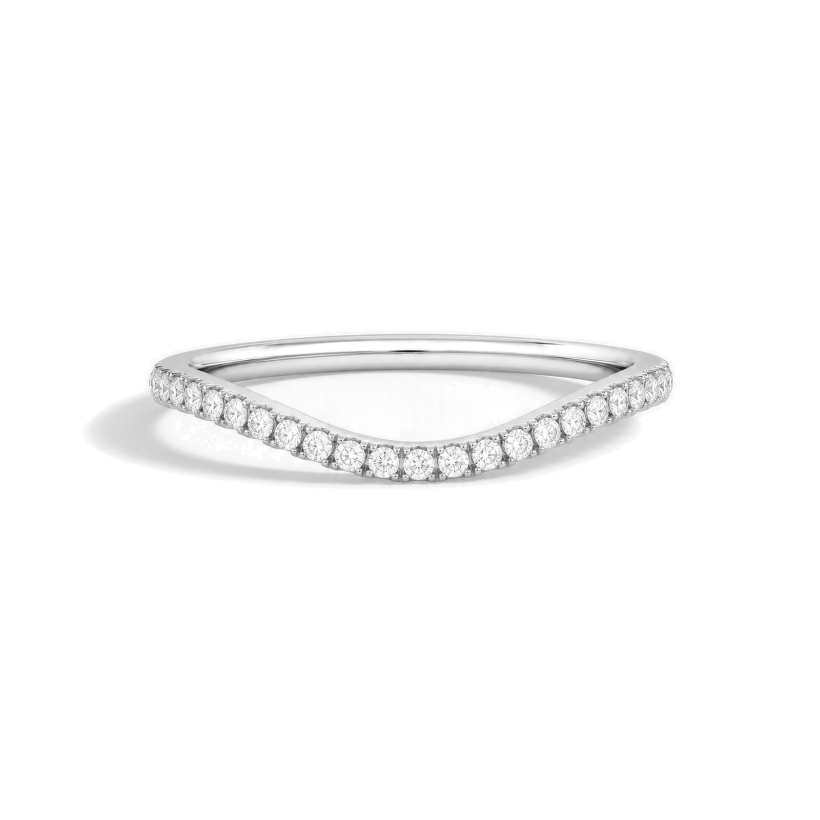 Zara Curved Half Eternity Lab Grown Diamond Band in Platinum