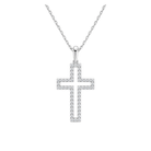 Winslet Classic Open Cross Lab Grown Diamond Pendant Necklace in Platinum