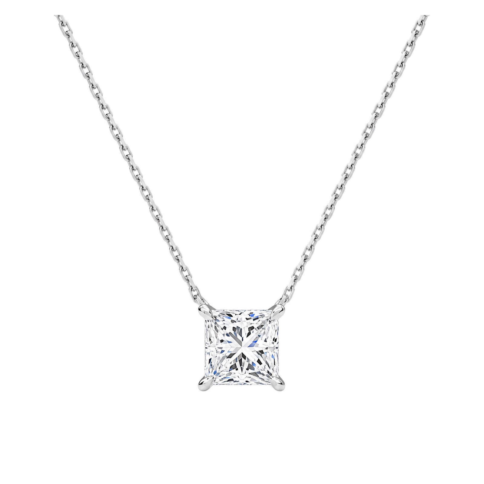 Solenne Solitaire Lab Grown Diamond Necklace in Platinum