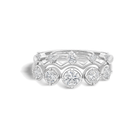 Maren Toi Et Moi Crowned Duo Stackable Half Eternity Lab Grown Diamond Band in 14K White Gold