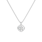 Stellaire Bezel Solitaire Lab Grown Diamond Pendant Necklace in 14K White Gold
