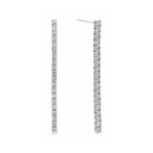 Dulcie Line Drop Tennis Lab Grown Diamond Drop Earrings in 14K White Gold