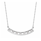 Freya Spaced Curved Bar Lab Grown Diamond Necklace in Platinum