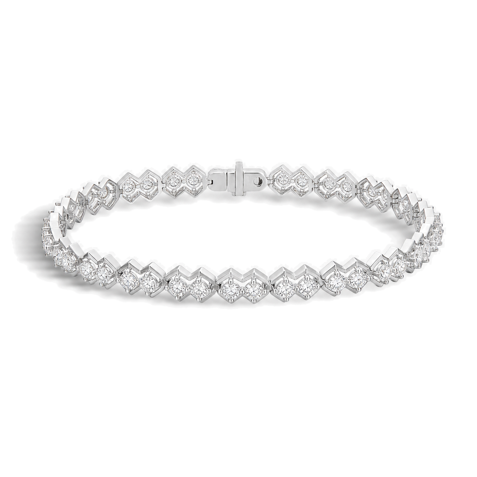Mireya Eclat Lab Grown Diamond Tennis Bracelet in Platinum