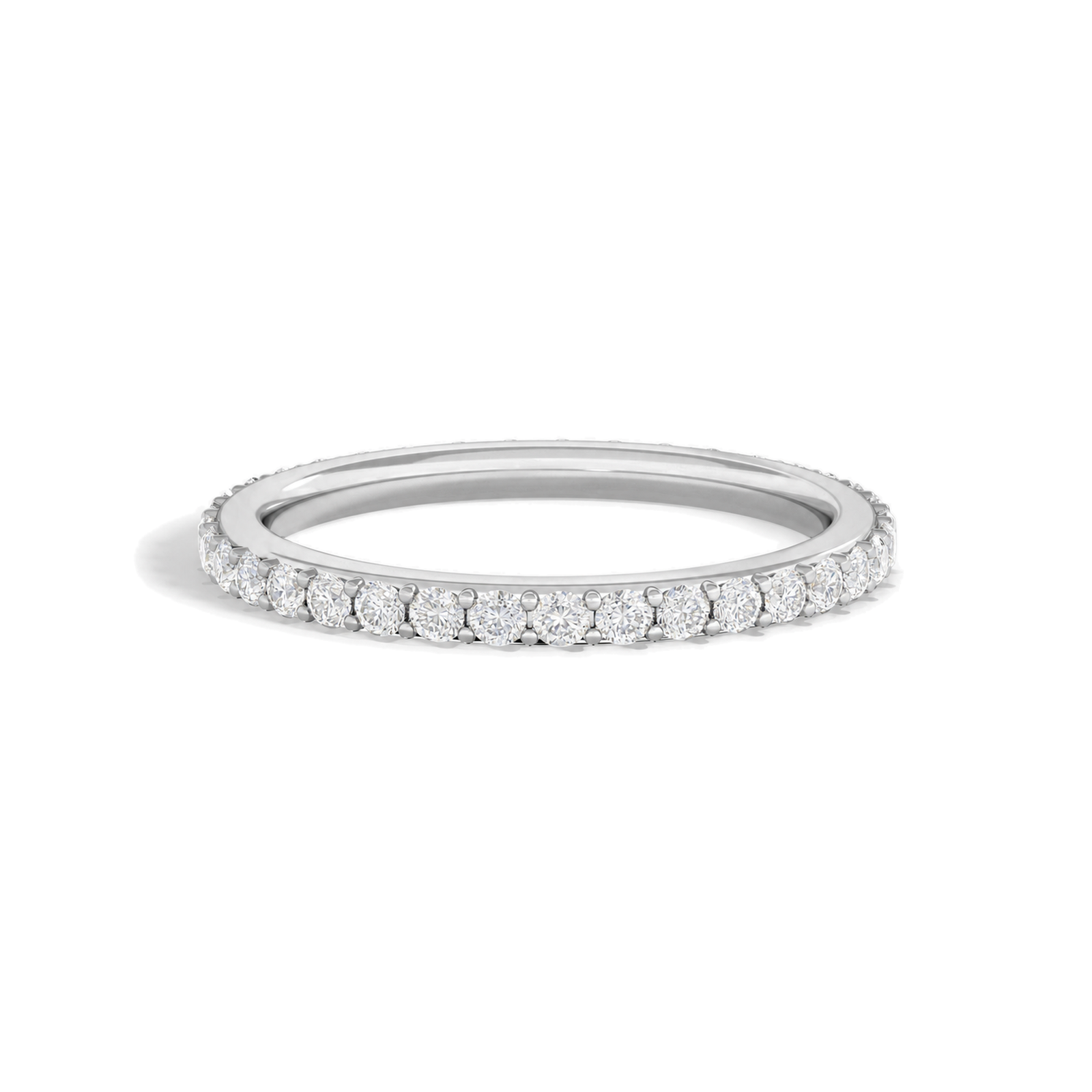 Sela Classic Shared Prong Eternity Lab Grown Diamond Band in 14K White Gold