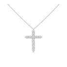 Nerissa Cross Lab Grown Diamond Pendant Necklace in 14K White Gold
