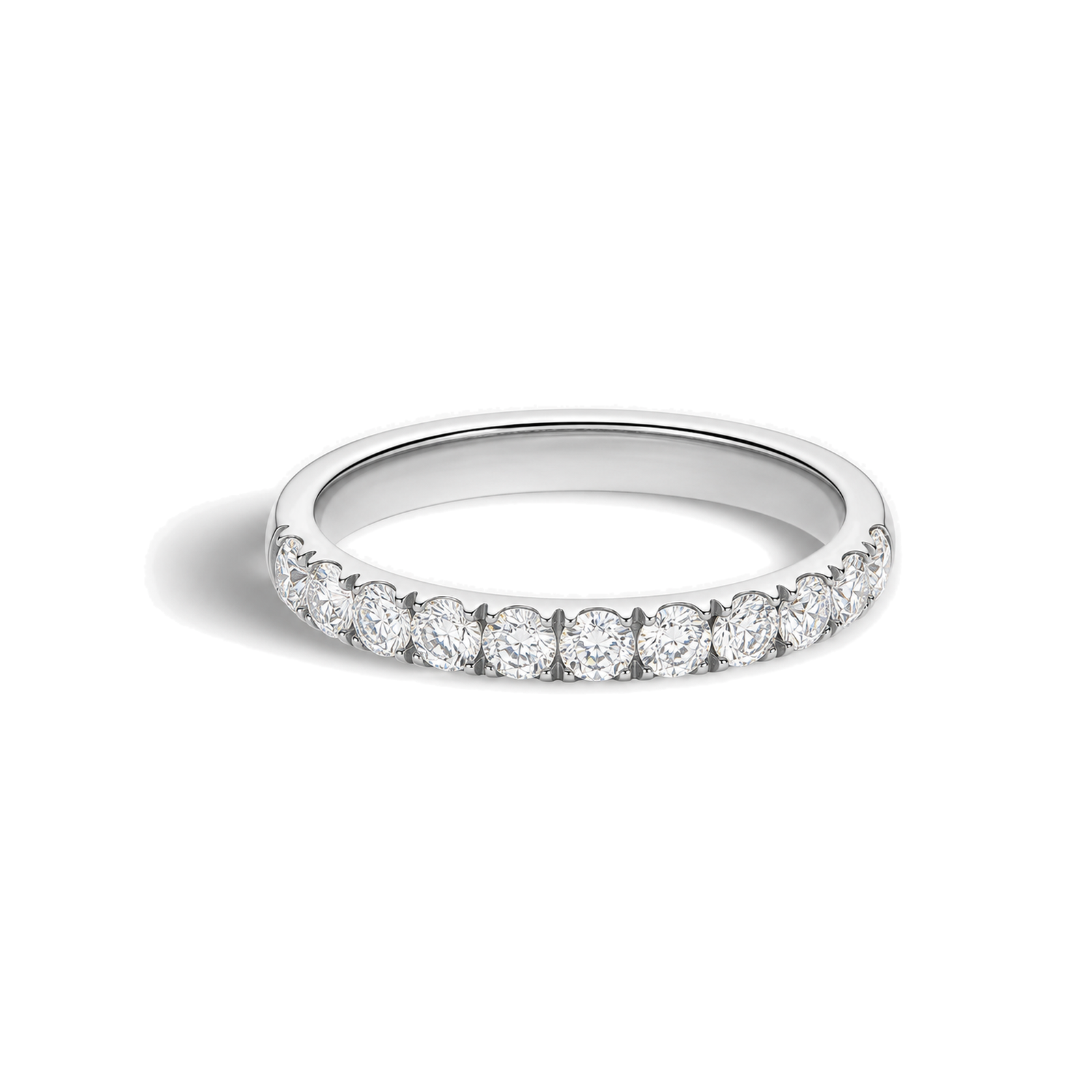 Ilana Classic Brilliant Half Eternity Lab Grown Diamond Band in 14K White Gold