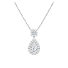 Soraya Halo Duo Drop Lab Grown Diamond Necklace in Platinum
