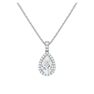 Leona Halo Accented Bail Lab Grown Diamond Pendant Necklace in 14K White Gold