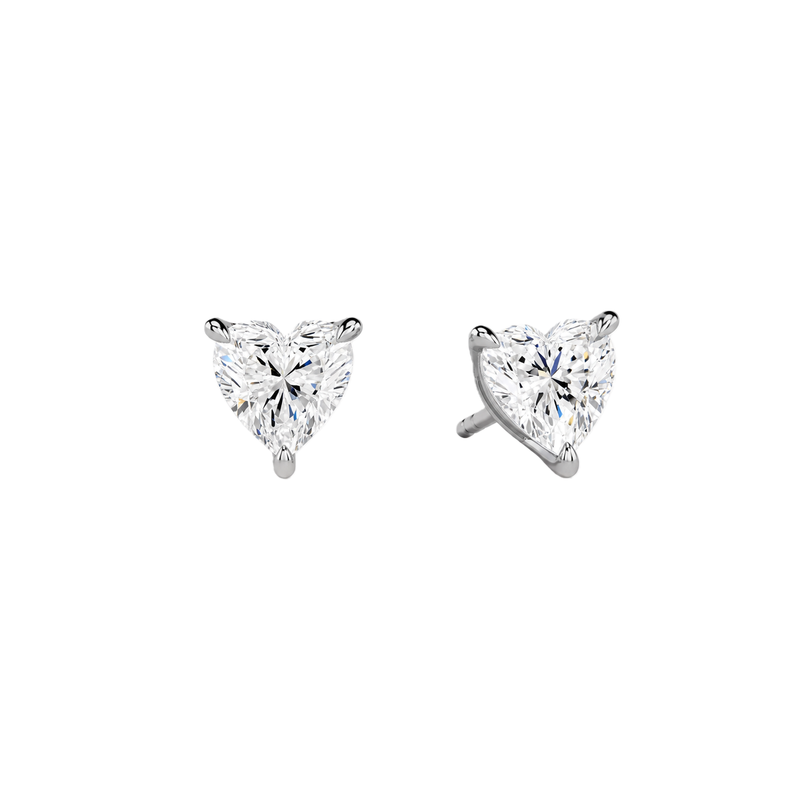 Eira Solitaire 4-Prong Lab Grown Diamond Stud Earrings in 18K White Gold
