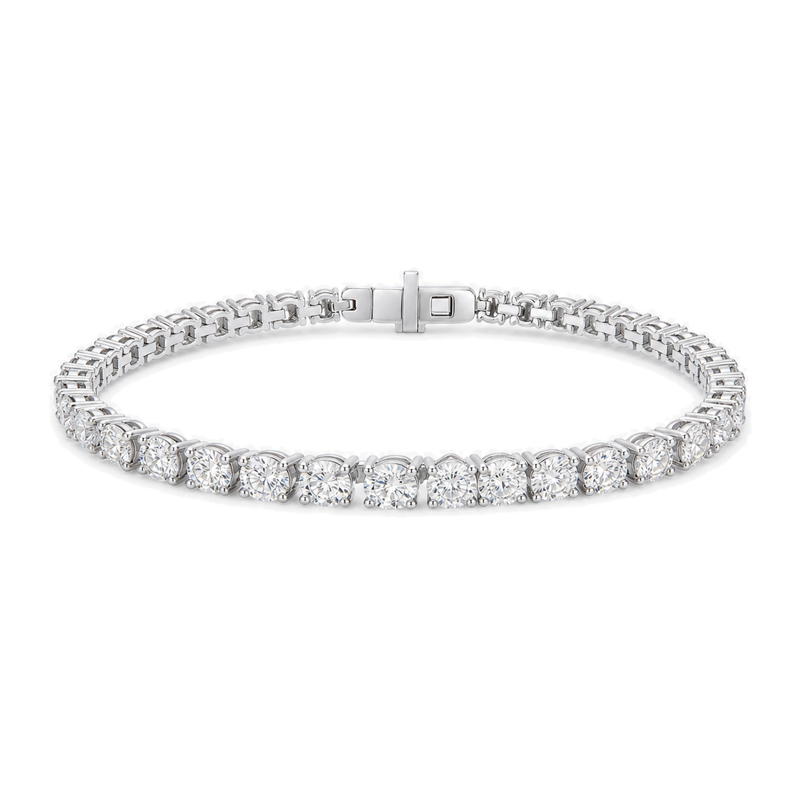Soleia Four-Prong Brilliant Lab Grown Diamond Tennis Bracelet in 18K White Gold