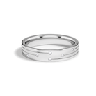 Clara Three Row Accent Lab Grown Diamond Wedding Band in 14K White Gold