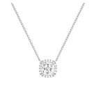 Jessa Halo Lab Grown Diamond Necklace in 18K White Gold