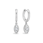 Giselle Bezel Drop Huggie Hoop Lab Grown Diamond Hoop Earrings in 18K White Gold