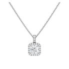Leona Halo Accented Bail Lab Grown Diamond Pendant Necklace in Platinum