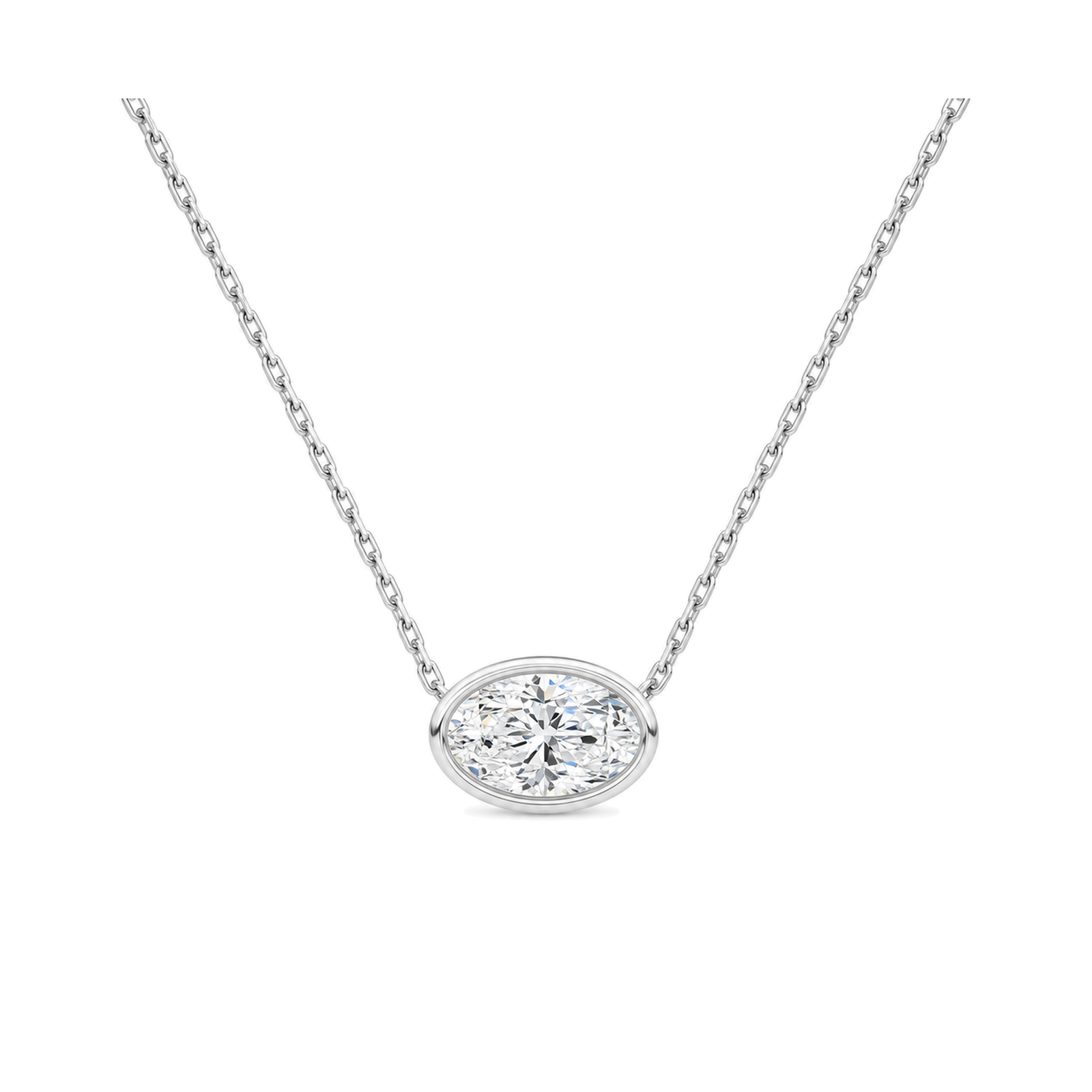 Sienna Bezel Solitaire Lab Grown Diamond Necklace in Platinum