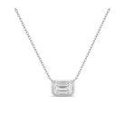 Sienna Bezel Solitaire Lab Grown Diamond Necklace in 18K White Gold