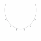 Vesper Starry Charm Dainty Lab Grown Diamond Necklace in 14K White Gold