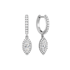 Bellamy Luxe Drop Huggie Hoop Lab Grown Diamond Hoop Earrings in 14K White Gold