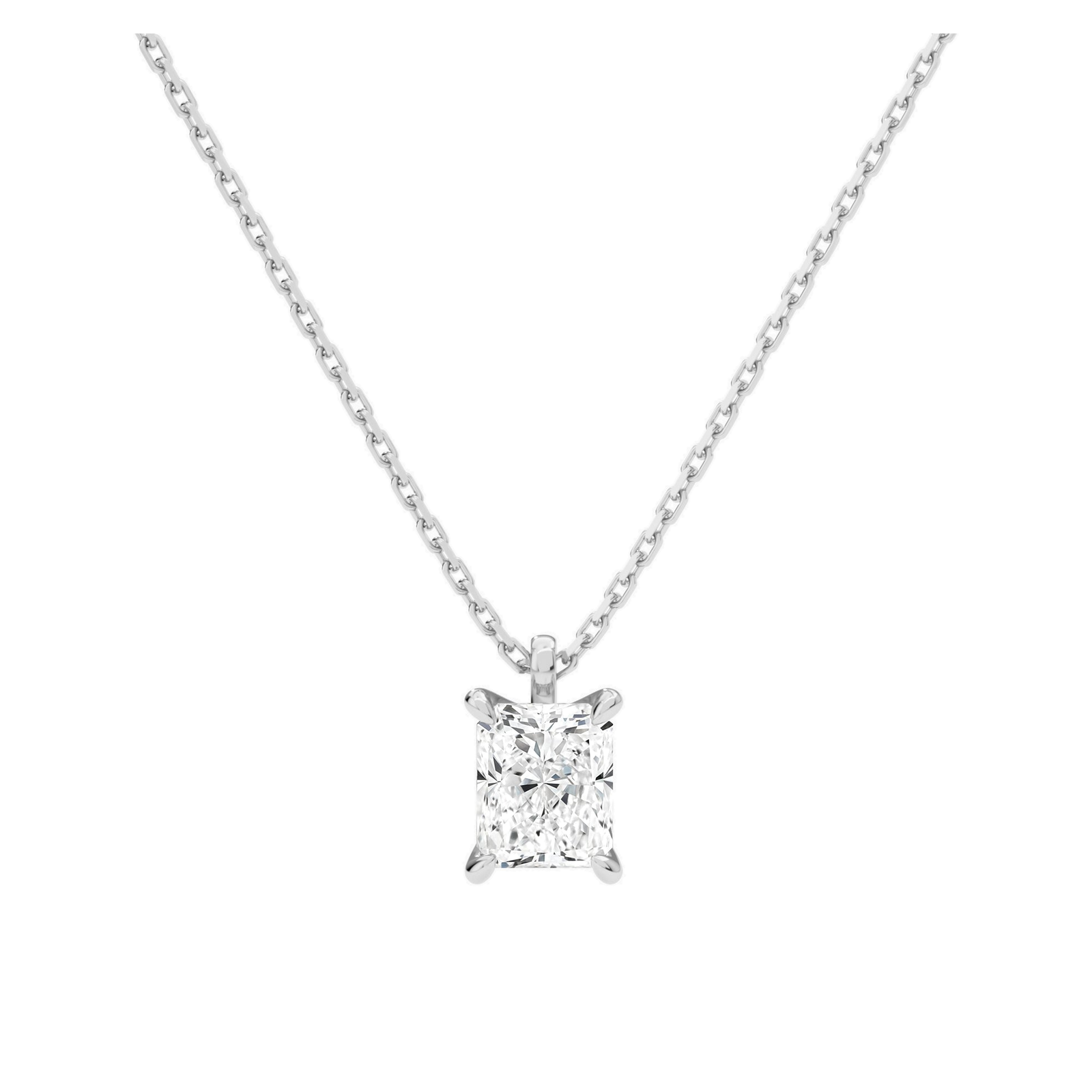 Elysia Solitaire Lab Grown Diamond Pendant Necklace in 14K White Gold