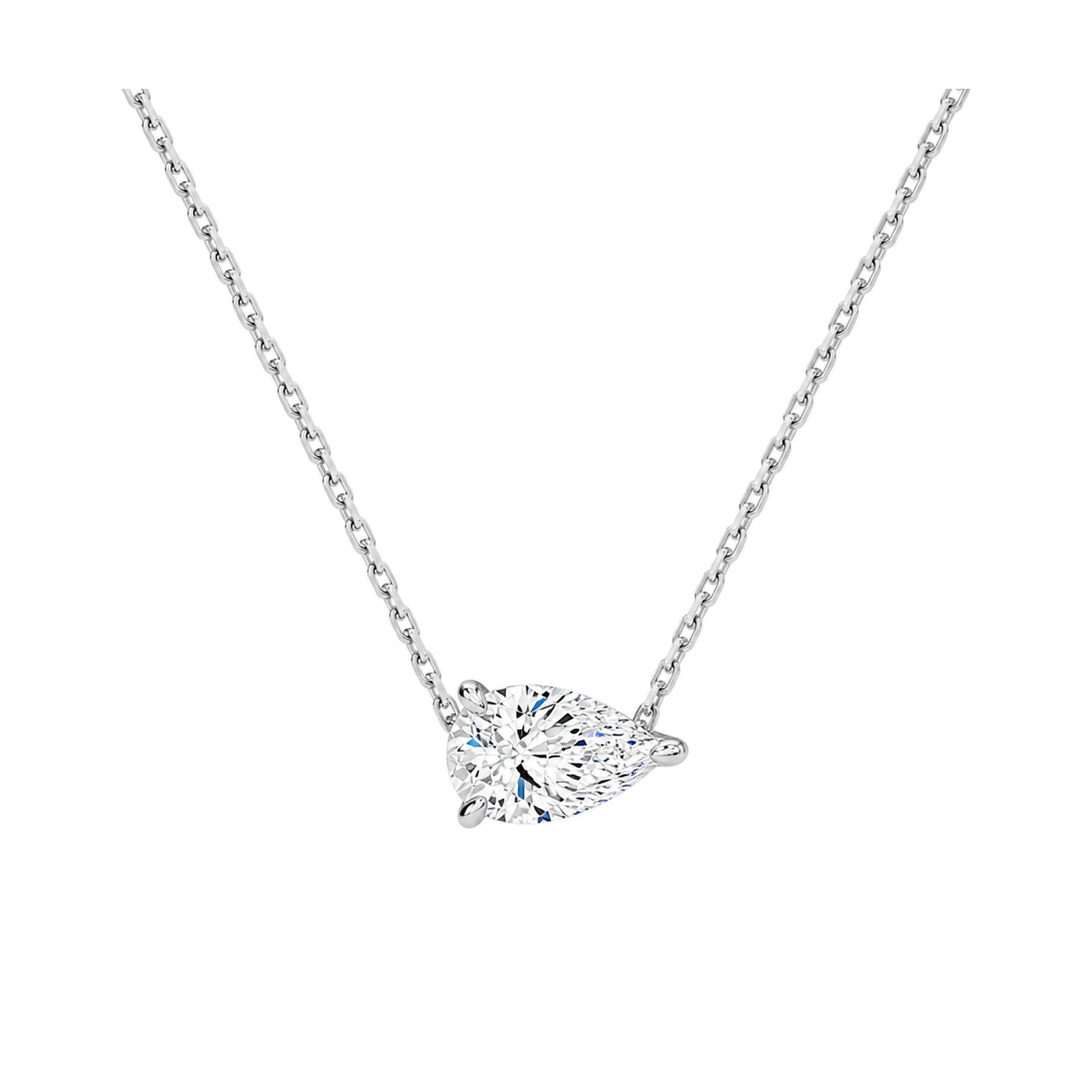 Solenne Solitaire Lab Grown Diamond Necklace in Platinum