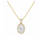 Leona Halo Accented Bail Lab Grown Diamond Pendant Necklace in 18K Yellow Gold