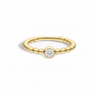 Celia Beaded Bezel Solitaire Lab Grown Diamond Ring in 18K Yellow Gold