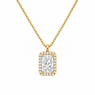 Malia Halo Lab Grown Diamond Pendant Necklace in 14K Yellow Gold