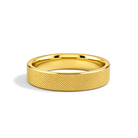 Elise Knurled Flat Edge Lab Grown Diamond Wedding Band in 18K Yellow Gold