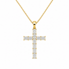 Ophira Mixed Cross Lab Grown Diamond Pendant Necklace in 18K Yellow Gold