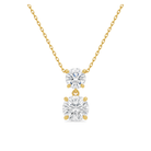 Valora Duo Drop Lab Grown Diamond Necklace in 18K Yellow Gold