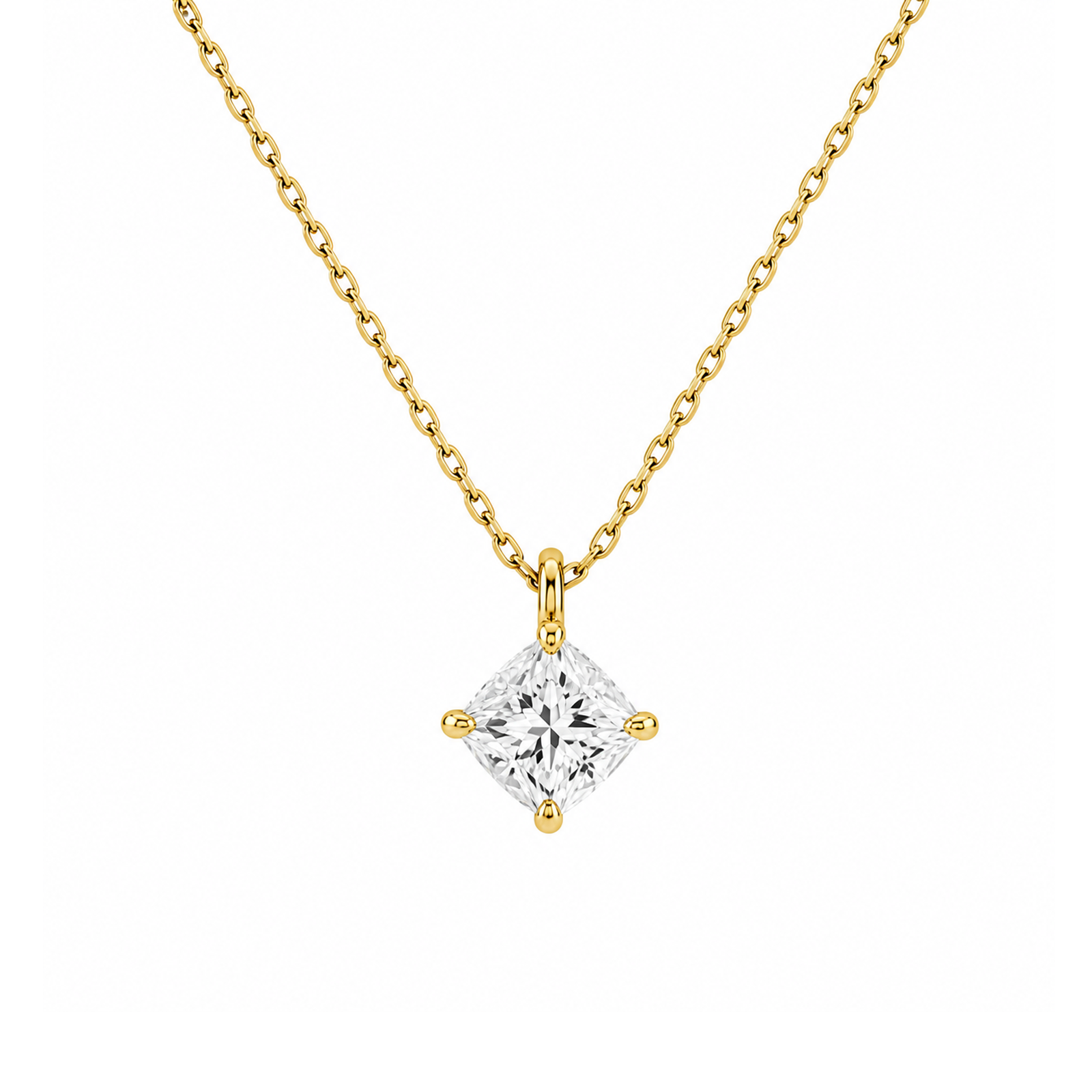 Elysia Solitaire Lab Grown Diamond Pendant Necklace in 18K Yellow Gold