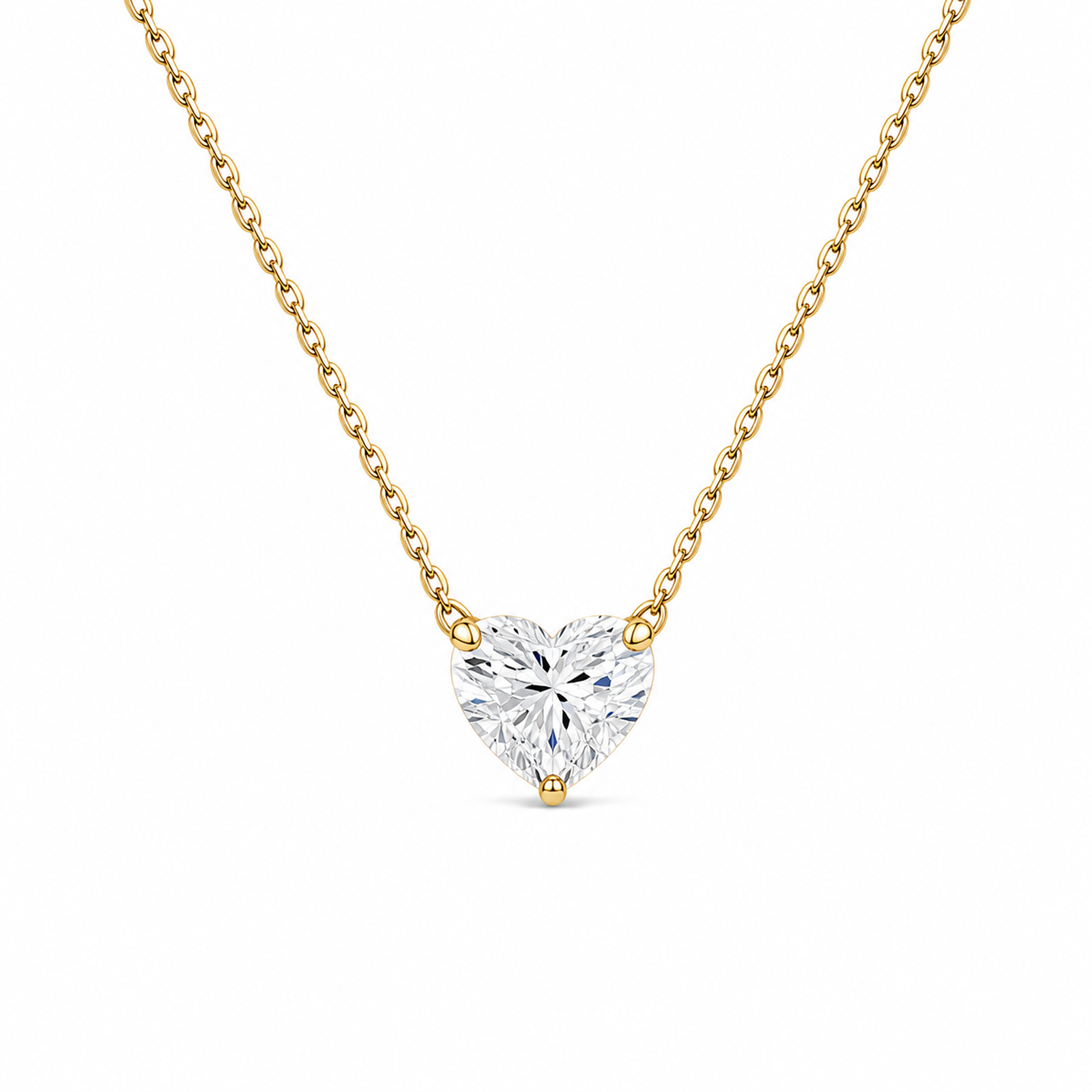 Solenne Solitaire Lab Grown Diamond Necklace in 14K Yellow Gold
