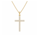 Hollis Classic Cross Lab Grown Diamond Pendant Necklace in 18K Yellow Gold