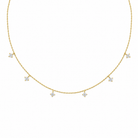 Vesper Starry Charm Dainty Lab Grown Diamond Necklace in 14K Yellow Gold