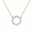 Celina Eclipse Open Circle Lab Grown Diamond Necklace in 14K Yellow Gold