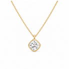 Stellaire Bezel Solitaire Lab Grown Diamond Pendant Necklace in 14K Yellow Gold