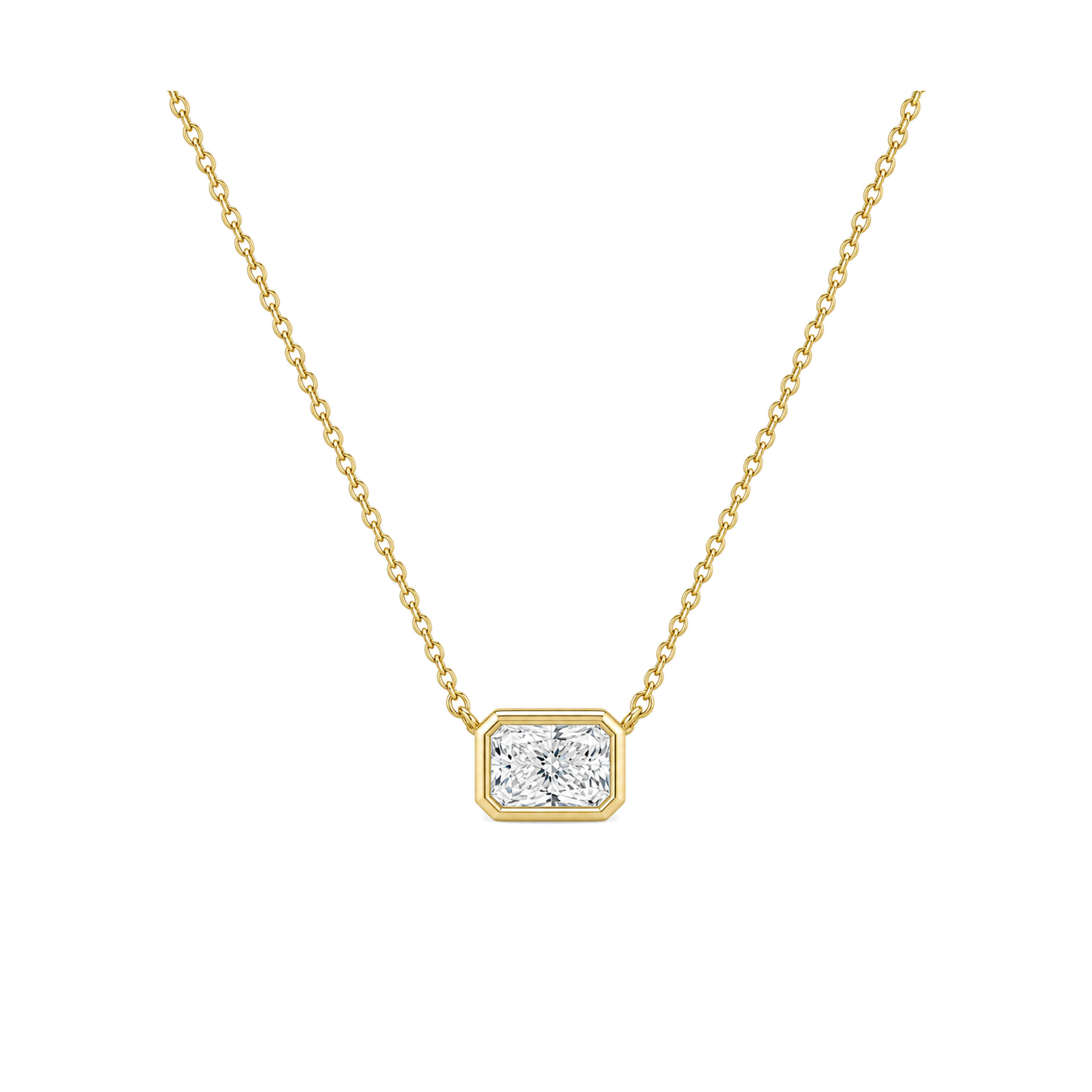 Sienna Bezel Solitaire Lab Grown Diamond Necklace in 14K Yellow Gold