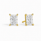 Eira Solitaire 4-Prong Lab Grown Diamond Stud Earrings in 14K Yellow Gold
