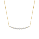 Karina Graduated Single Prong Curved Bar Lab Grown Diamond Necklace in 18K Yellow Gold