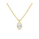 Stellaire Bezel Solitaire Lab Grown Diamond Pendant Necklace in 14K Yellow Gold
